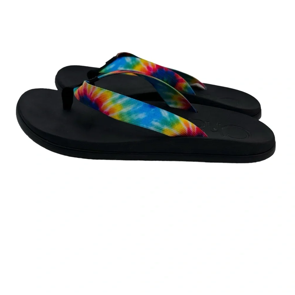 Chaco Chillos Mens‎ Size 13 Flip Flops Tie Dye Sandals Sport Thongs Rainbow